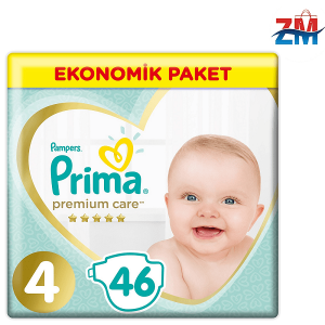 پوشک بچه پریما سایز 4 بسته 46 عددی مدل premium care